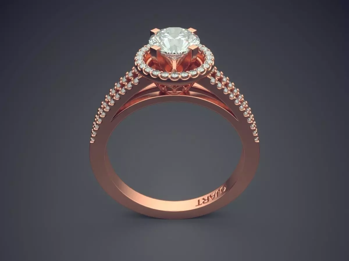 Ring With Diamonds Gjart A-27 3D print model_2