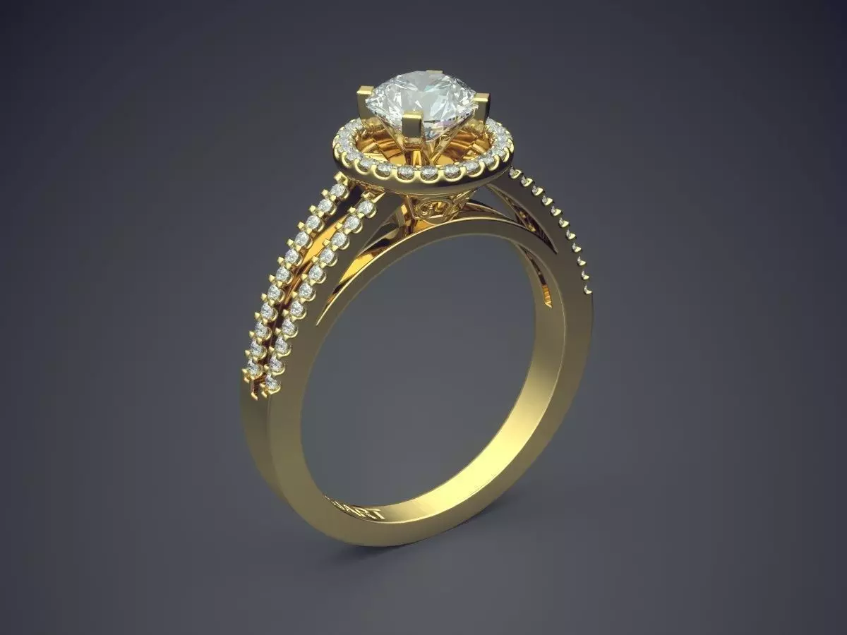 Ring With Diamonds Gjart A-27 3D print model_0