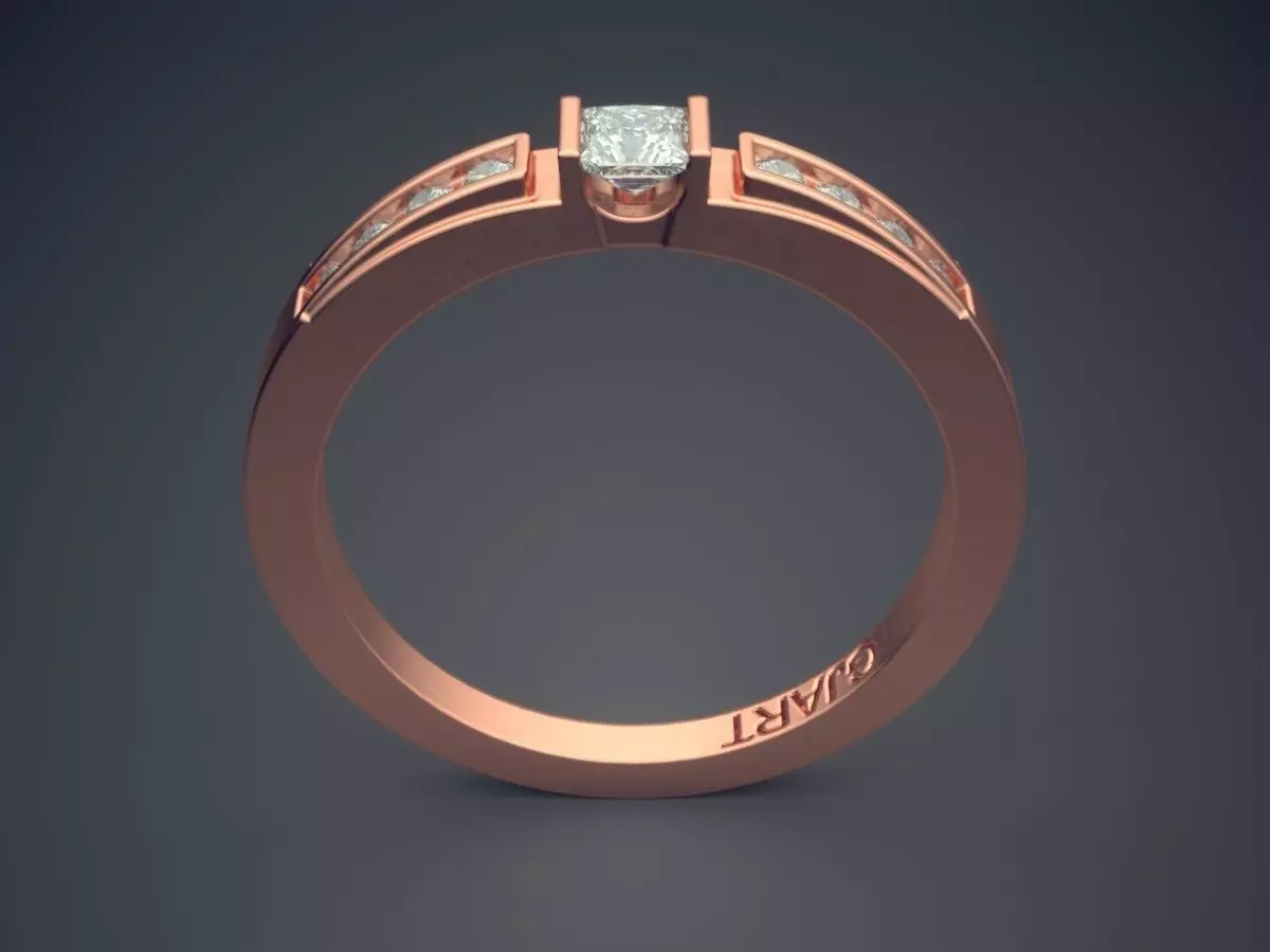 Ring With Diamonds Gjart A-264 3D print model_2