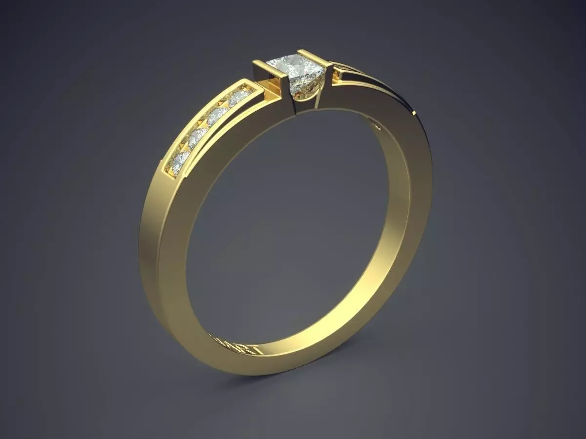 Ring With Diamonds Gjart A-264 3D print model_0