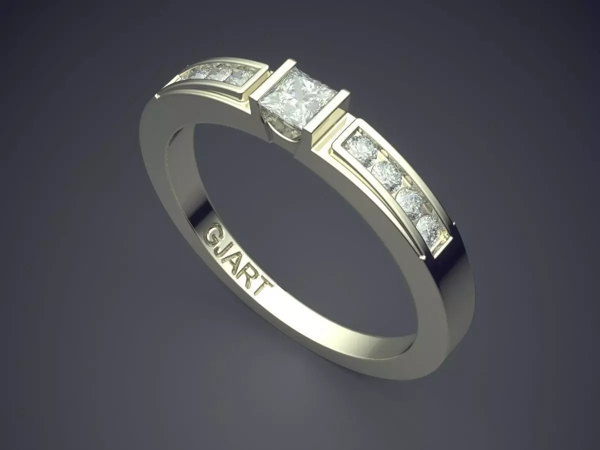 Ring With Diamonds Gjart A-264 3D print model_1