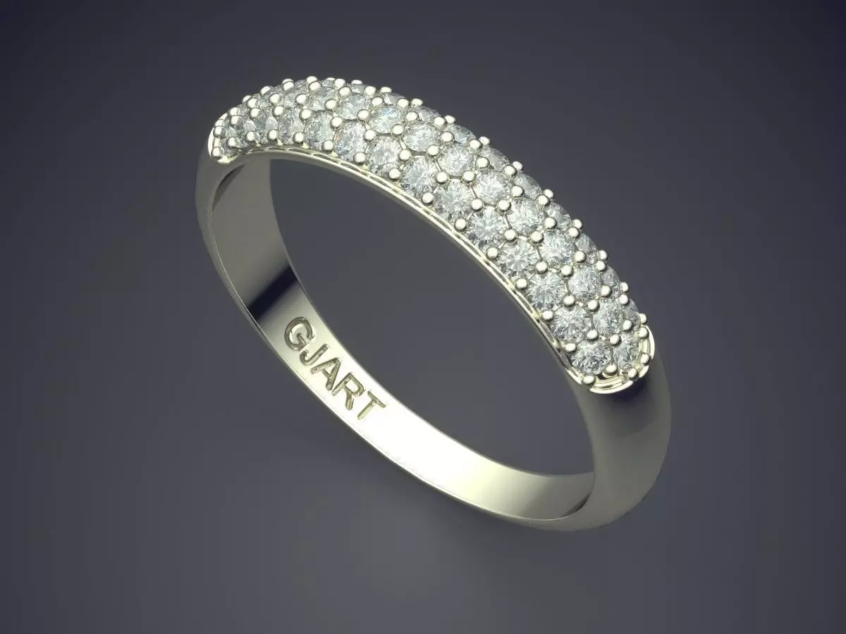 Ring With Diamonds Gjart A-266 3D print model_1