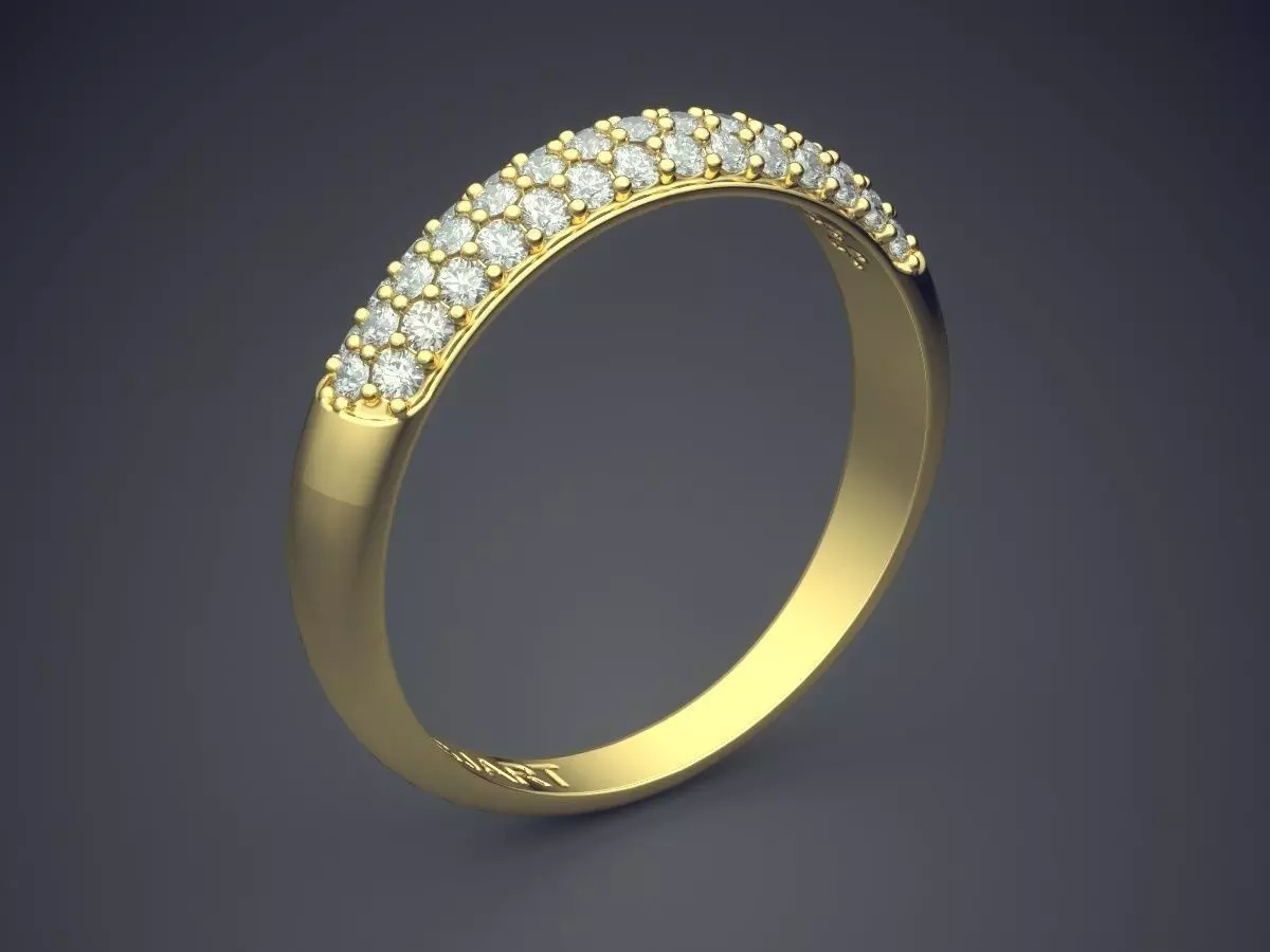 Ring With Diamonds Gjart A-266 3D print model_0