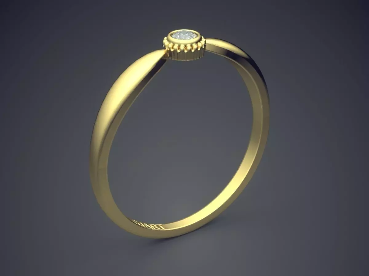 Ring With Diamond Gjart A-262 3D print model_0