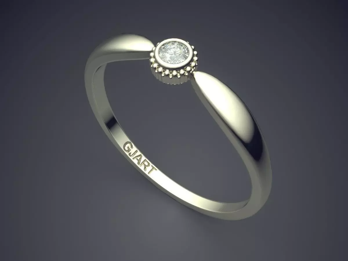 Ring With Diamond Gjart A-262 3D print model_1