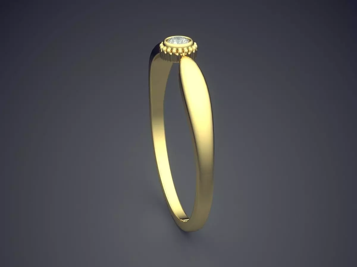 Ring With Diamond Gjart A-262 3D print model_3