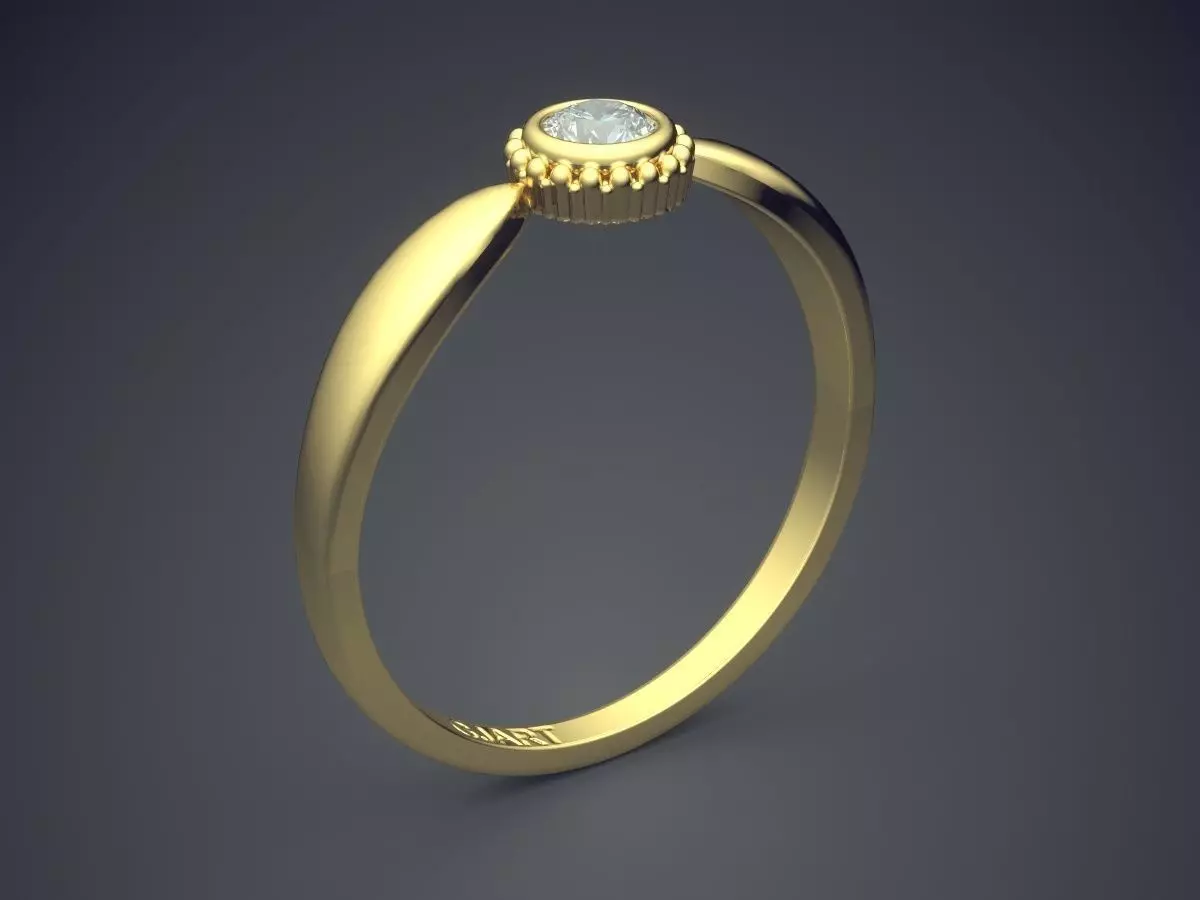 Ring With Diamond Gjart A-260 3D print model_0