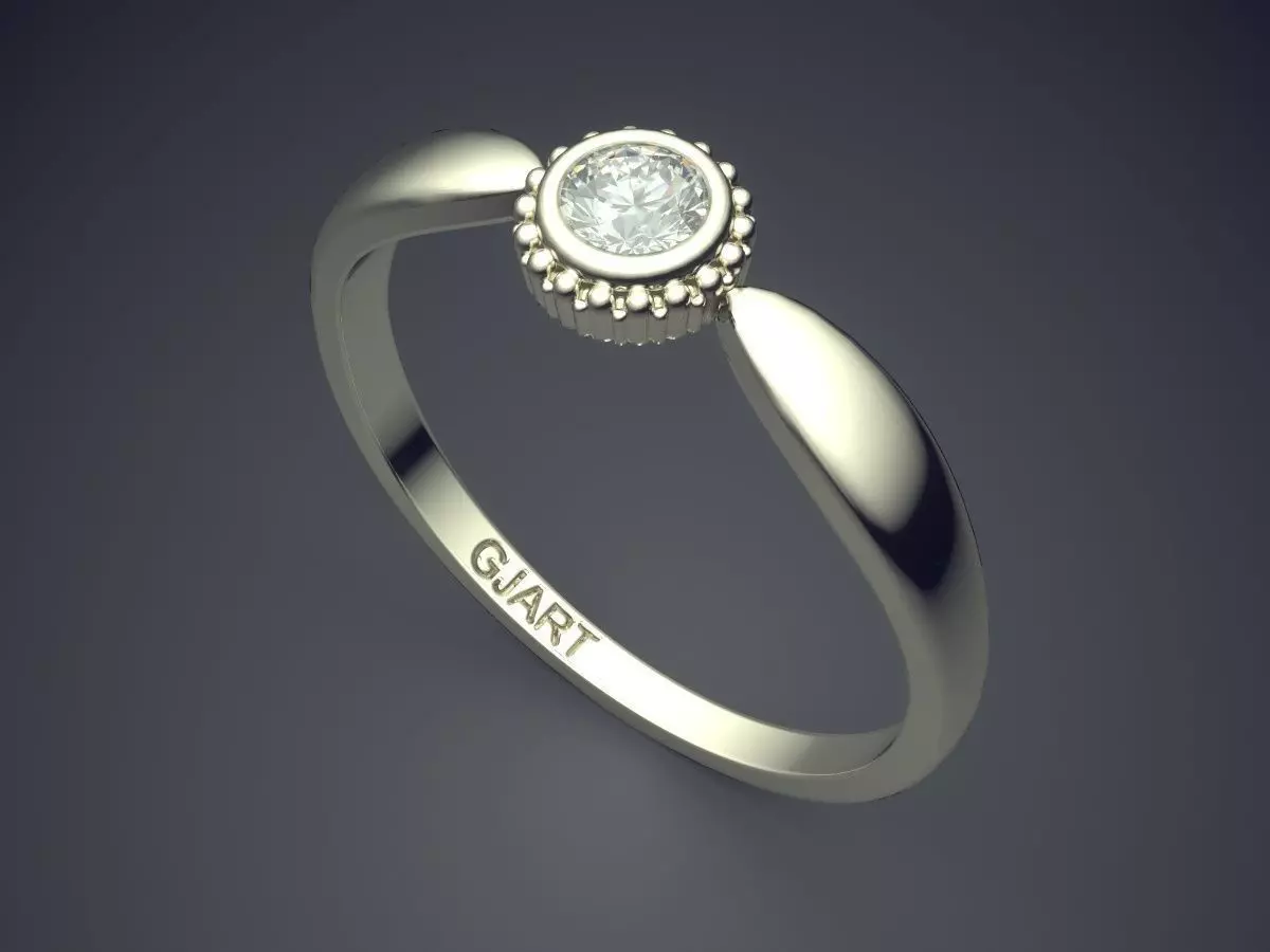 Ring With Diamond Gjart A-260 3D print model_1