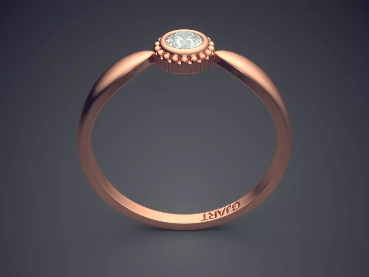 Ring With Diamond Gjart A-260 3D print model_2