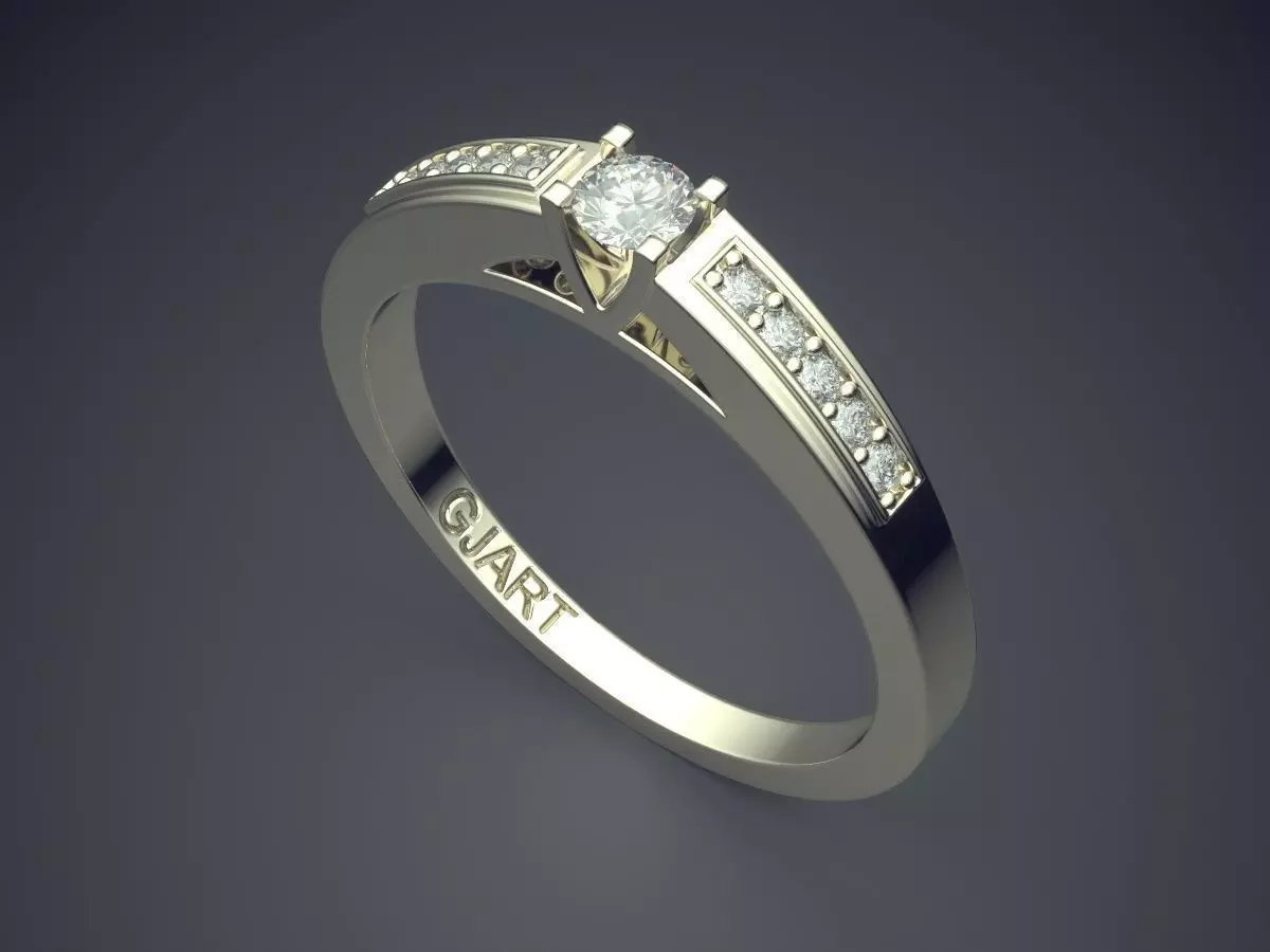 Ring With Diamonds Gjart A-248 3D print model_1