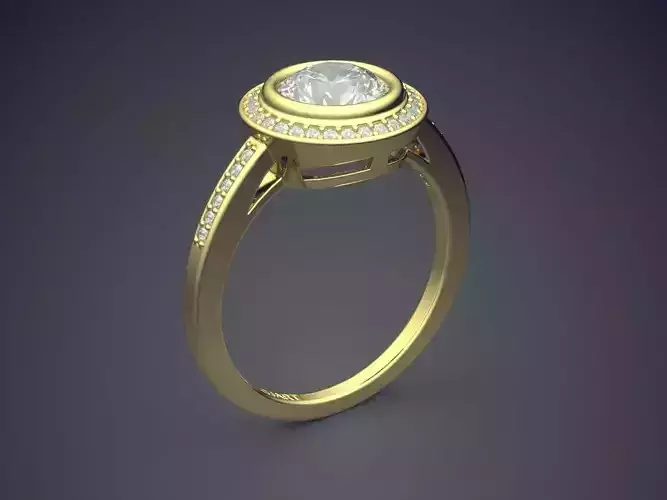 Ring With Diamonds Gjart A-249 3D print model