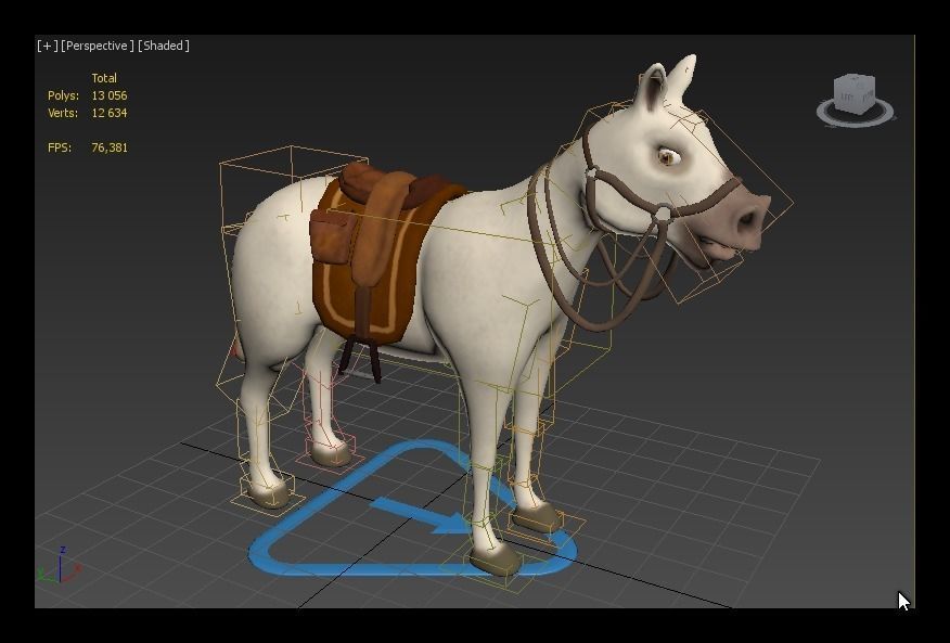 Cartoon horse Low-poly 3D model_8