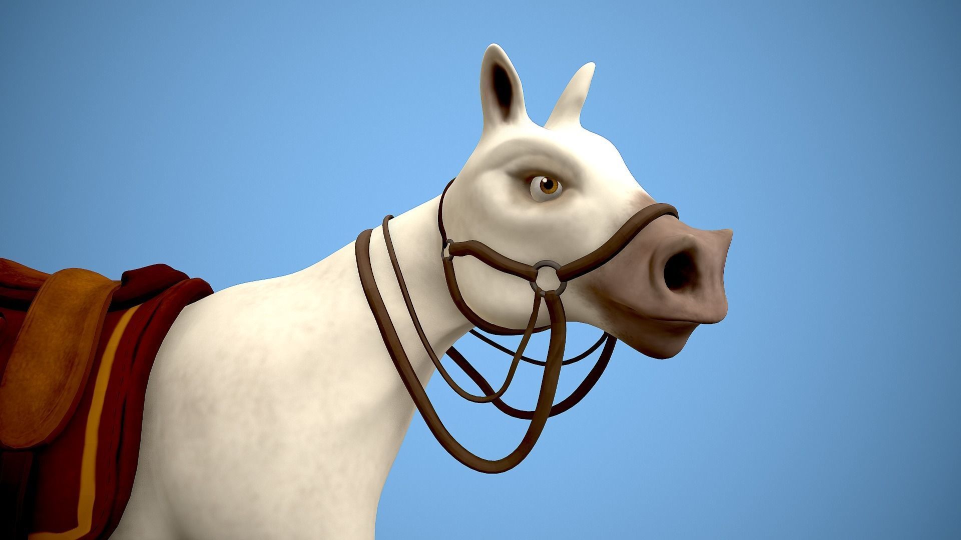 Cartoon horse Low-poly 3D model_5