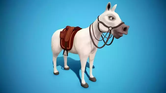 Cartoon horse Low-poly 3D model