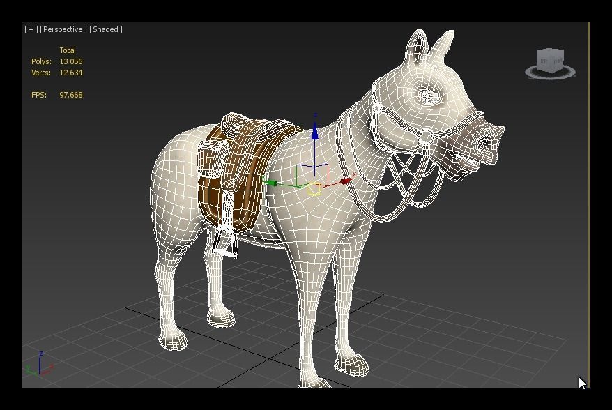 Cartoon horse Low-poly 3D model_9