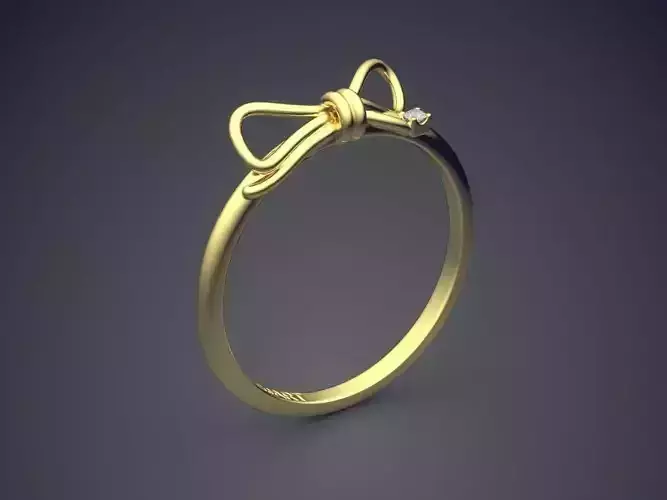 Ribbon Bow Shape Ring Gjart A-242 3D print model