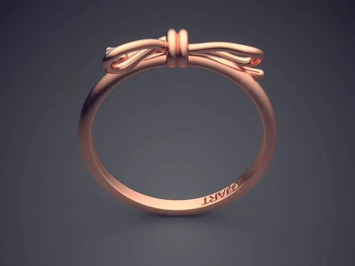 Ribbon Bow Shape Ring Gjart A-241 3D print model_2