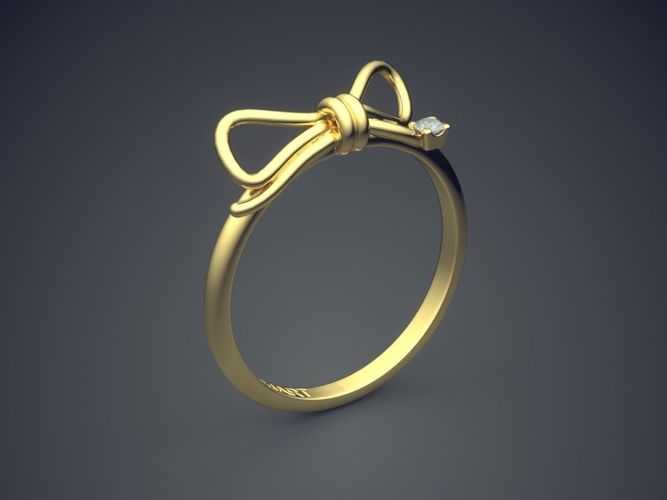 Ribbon Bow Shape Ring Gjart A-241 3D print model