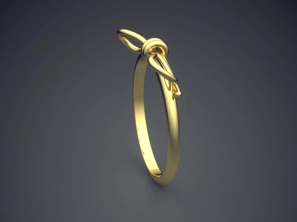 Ribbon Bow Shape Ring Gjart A-241 3D print model_3