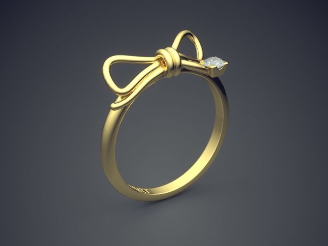 Ribbon Bow Shape Ring Gjart A-240 3D print model