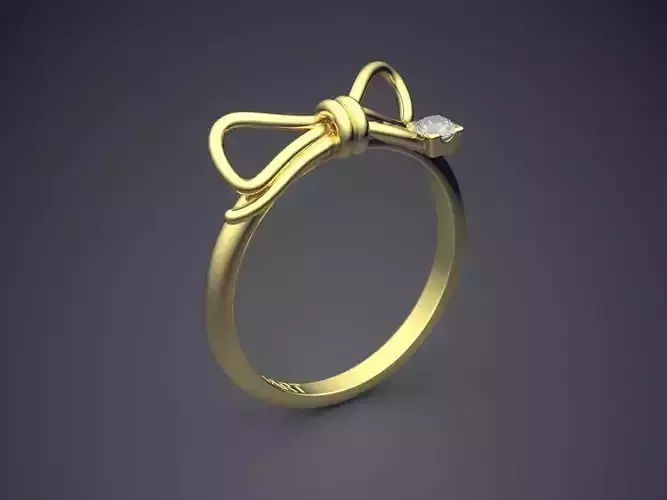 Ribbon Bow Shape Ring Gjart A-240 3D print model
