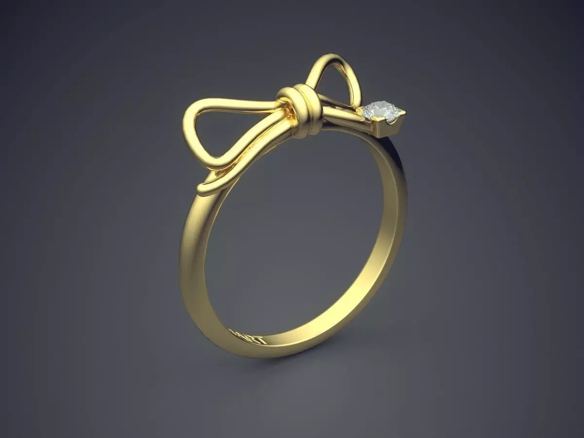 Ribbon Bow Shape Ring Gjart A-240 3D print model
