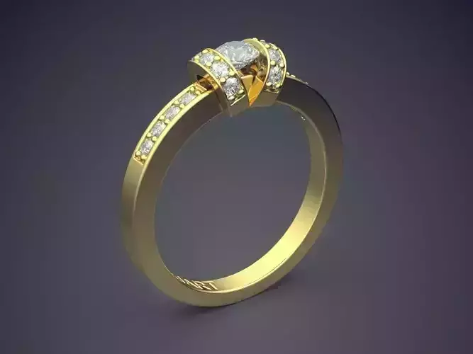 Ring With Diamonds Gjart A-234 3D print model
