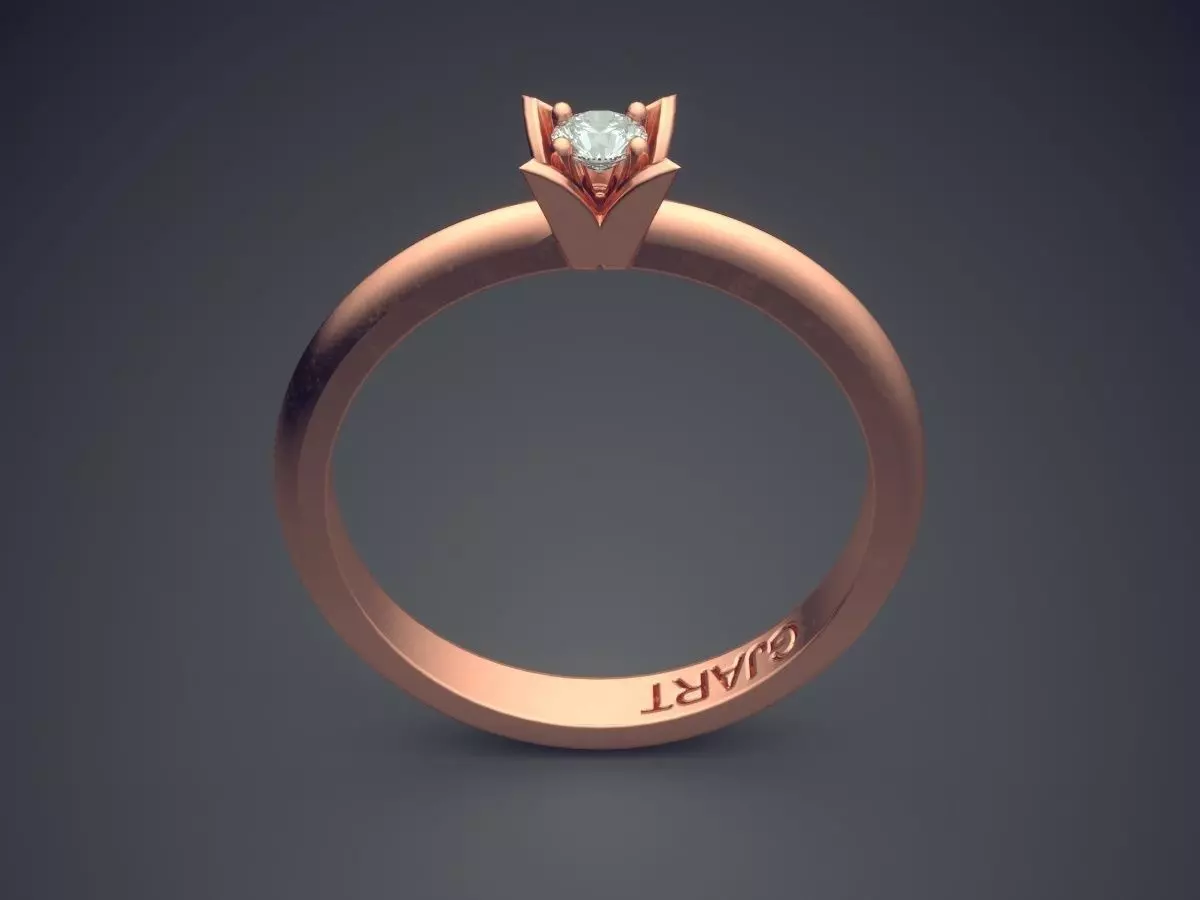 Ring With Diamond Gjart A-231 3D print model_2