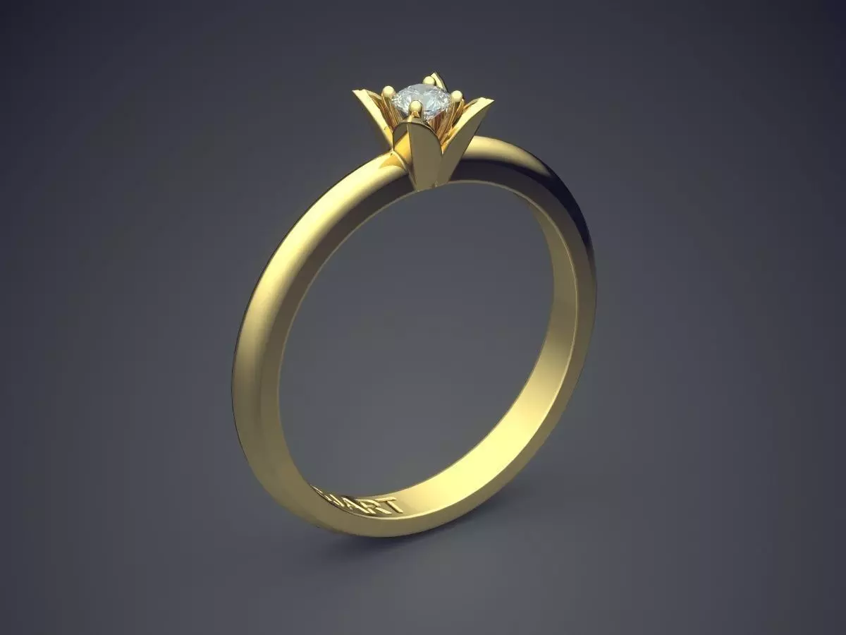 Ring With Diamond Gjart A-231 3D print model_0