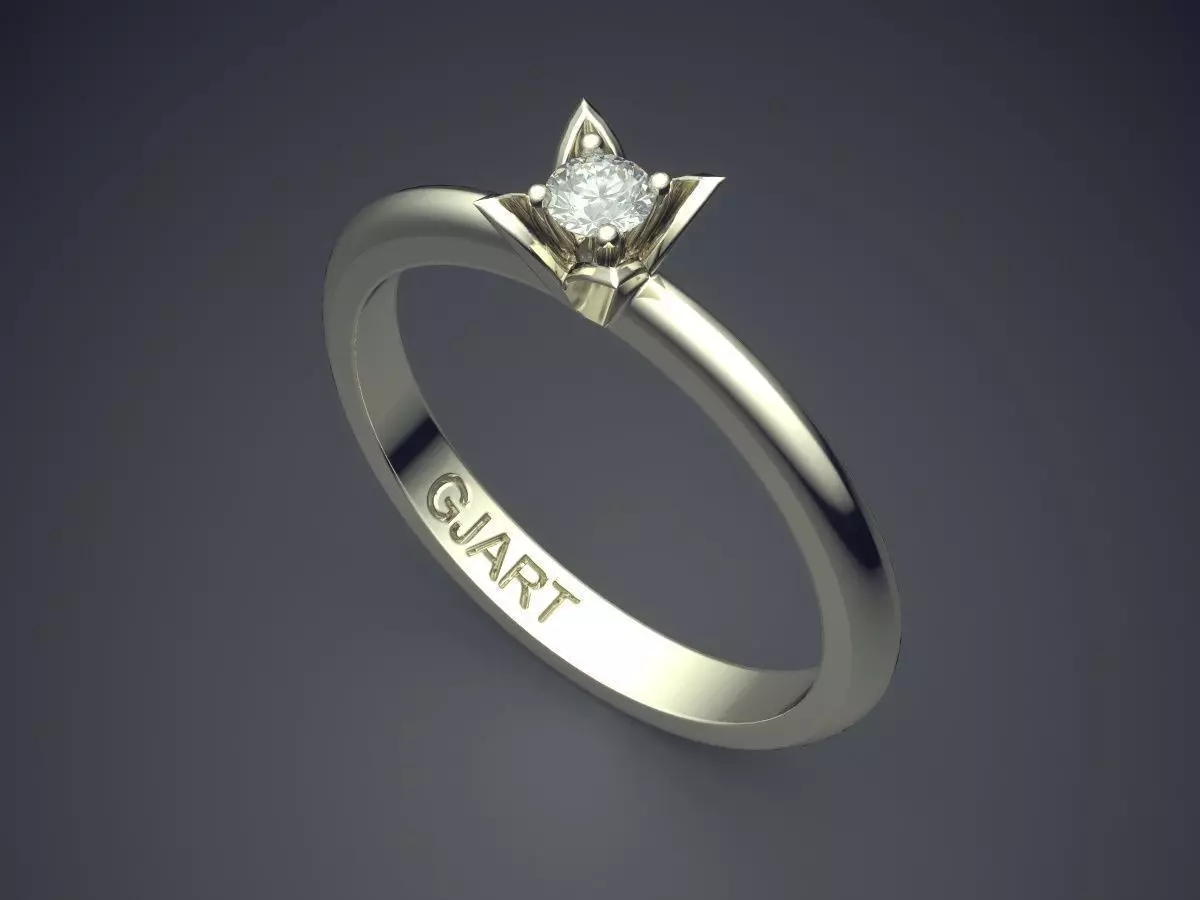 Ring With Diamond Gjart A-231 3D print model_1