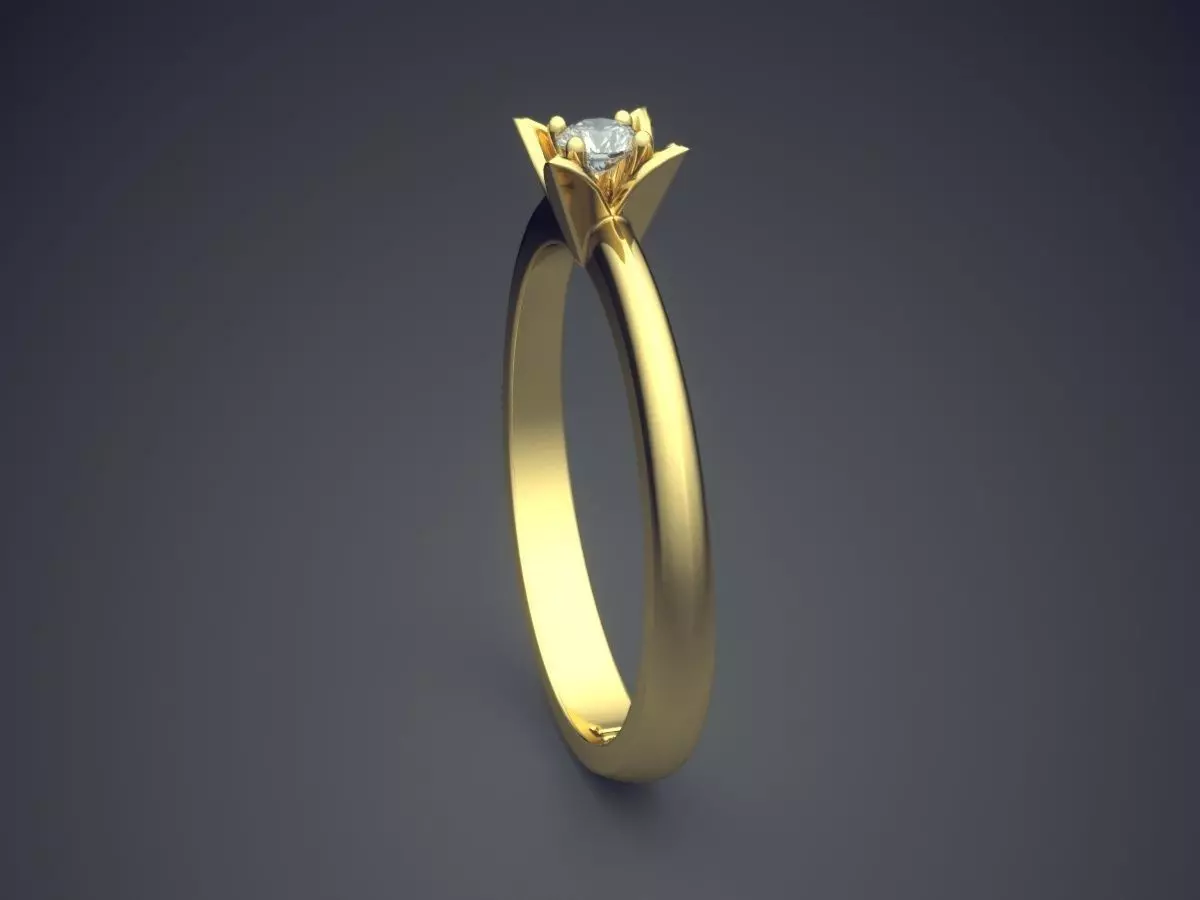 Ring With Diamond Gjart A-231 3D print model_3