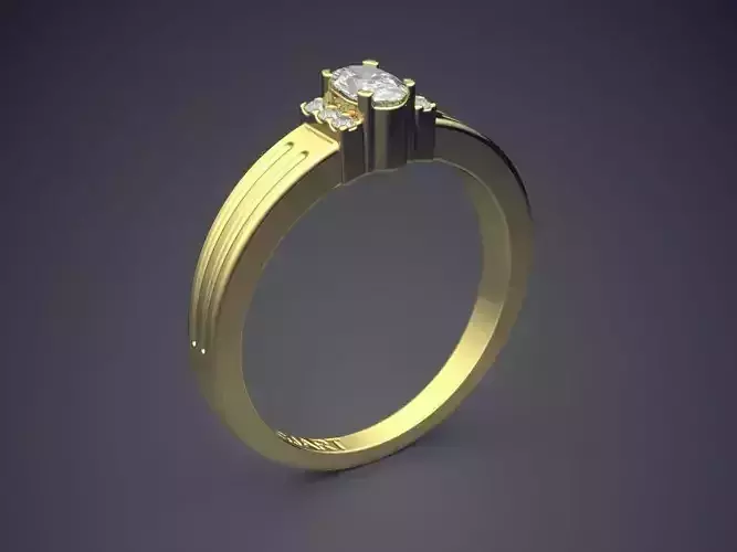 Ring With Diamonds Gjart A-221 3D print model