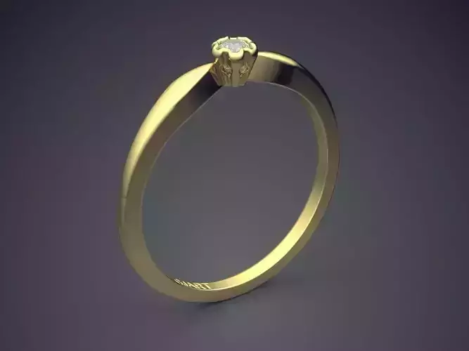 Ring With Diamond Gjart A-218 3D print model