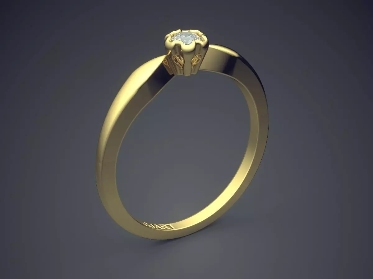 Ring With Diamond Gjart A-217 3D print model_0