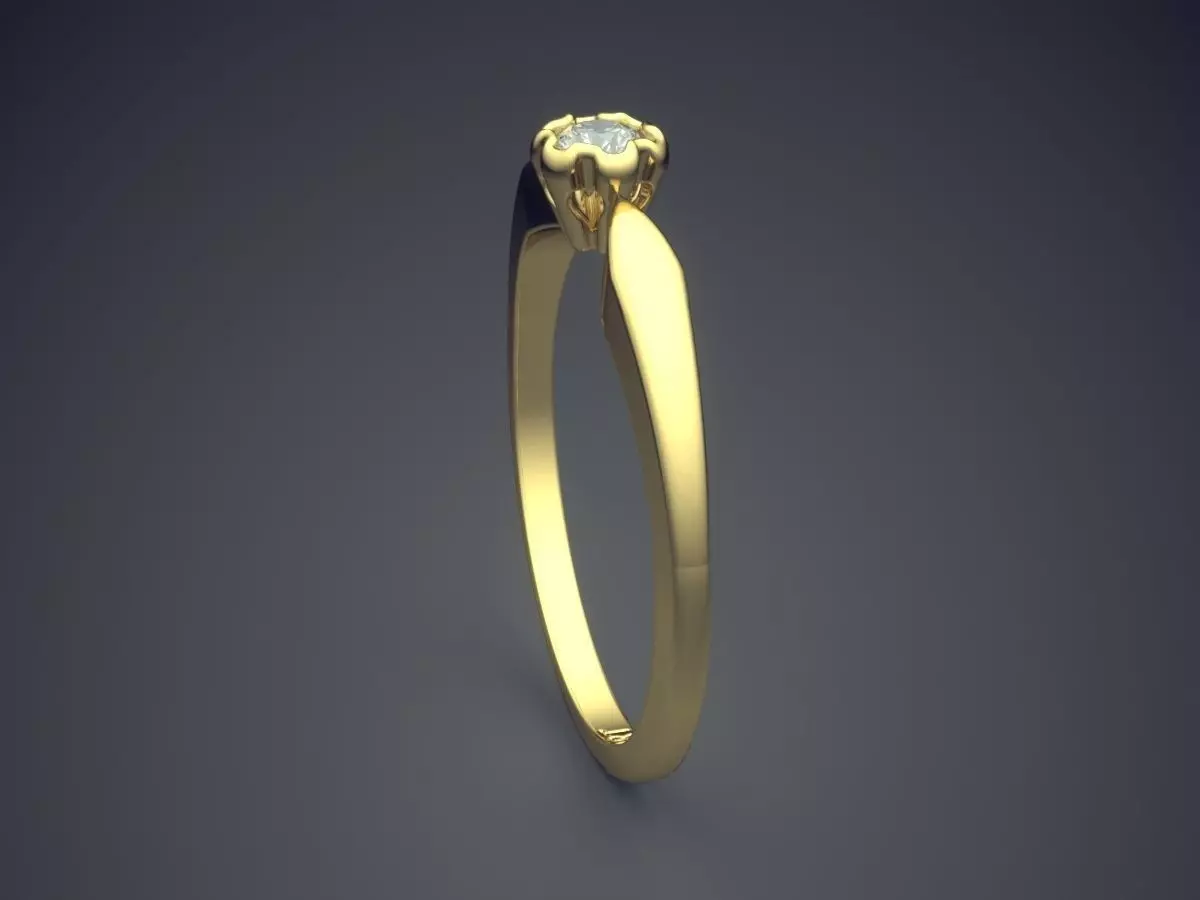 Ring With Diamond Gjart A-217 3D print model_3