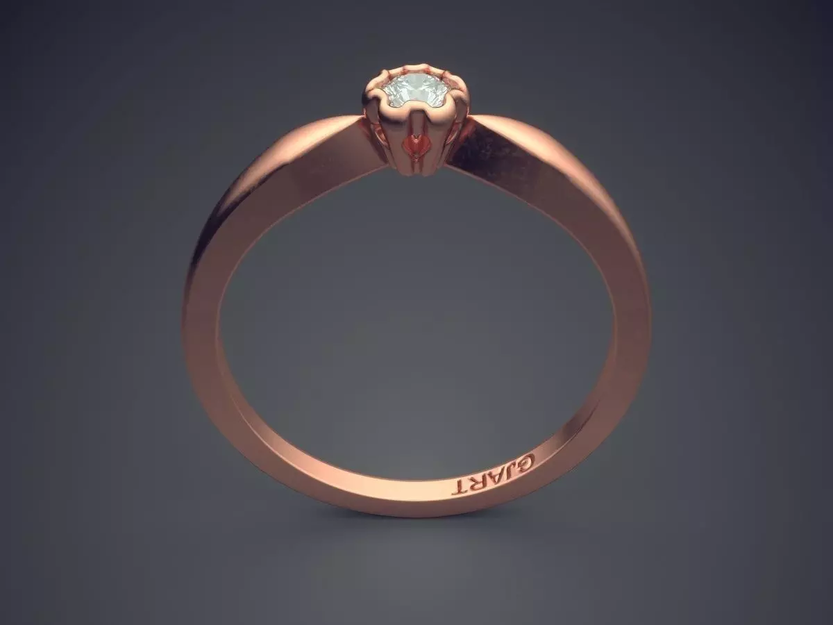 Ring With Diamond Gjart A-217 3D print model_2