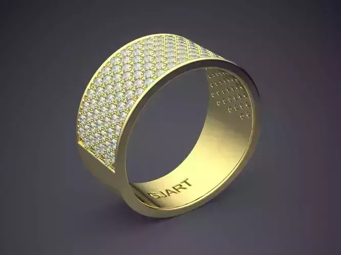 Thick Ring With Diamonds Gjart A-224 3D print model
