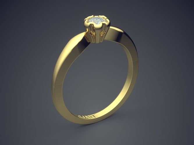 Ring With Diamond Gjart A-215 3D print model