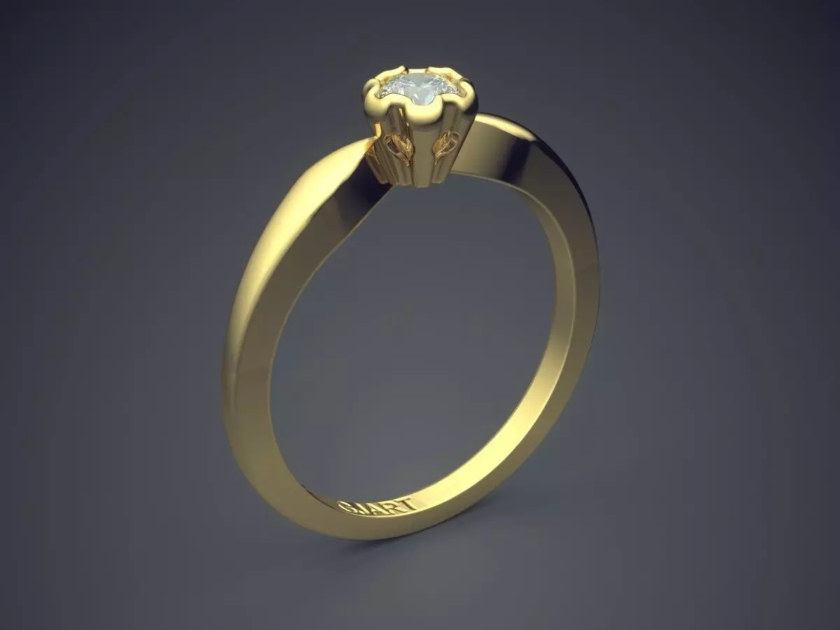Ring With Diamond Gjart A-215 3D print model_0