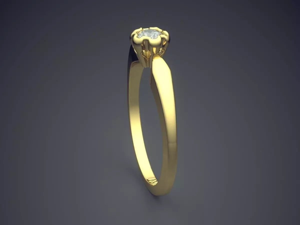 Ring With Diamond Gjart A-215 3D print model_3