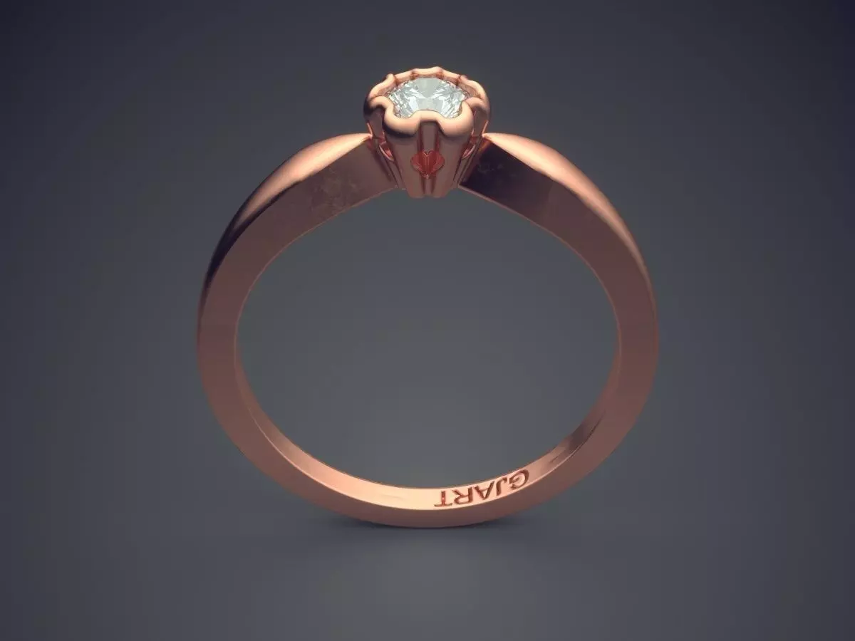 Ring With Diamond Gjart A-215 3D print model_2