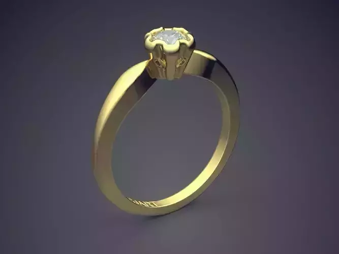 Ring With Diamond Gjart A-214 3D print model