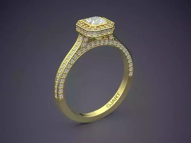 Luxurious Ring With Diamonds A-22 3D print model