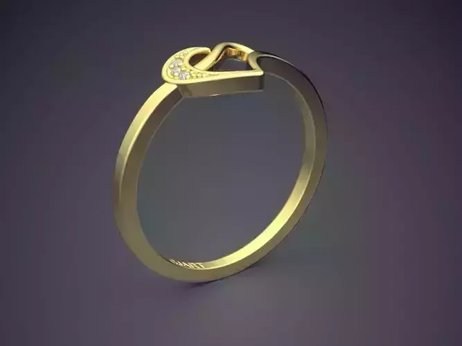 Heart-shaped Ring Gjart A-210 3D print model