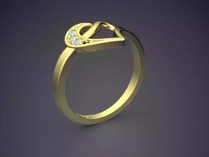 Heart-shaped Ring With Diamonds Gjart A-209 3D print model