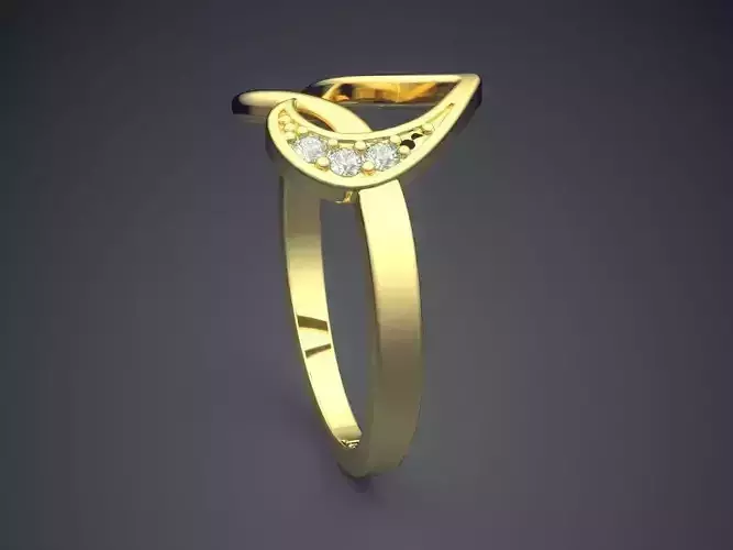 Heart-shaped Ring With Diamonds Gjart A-209