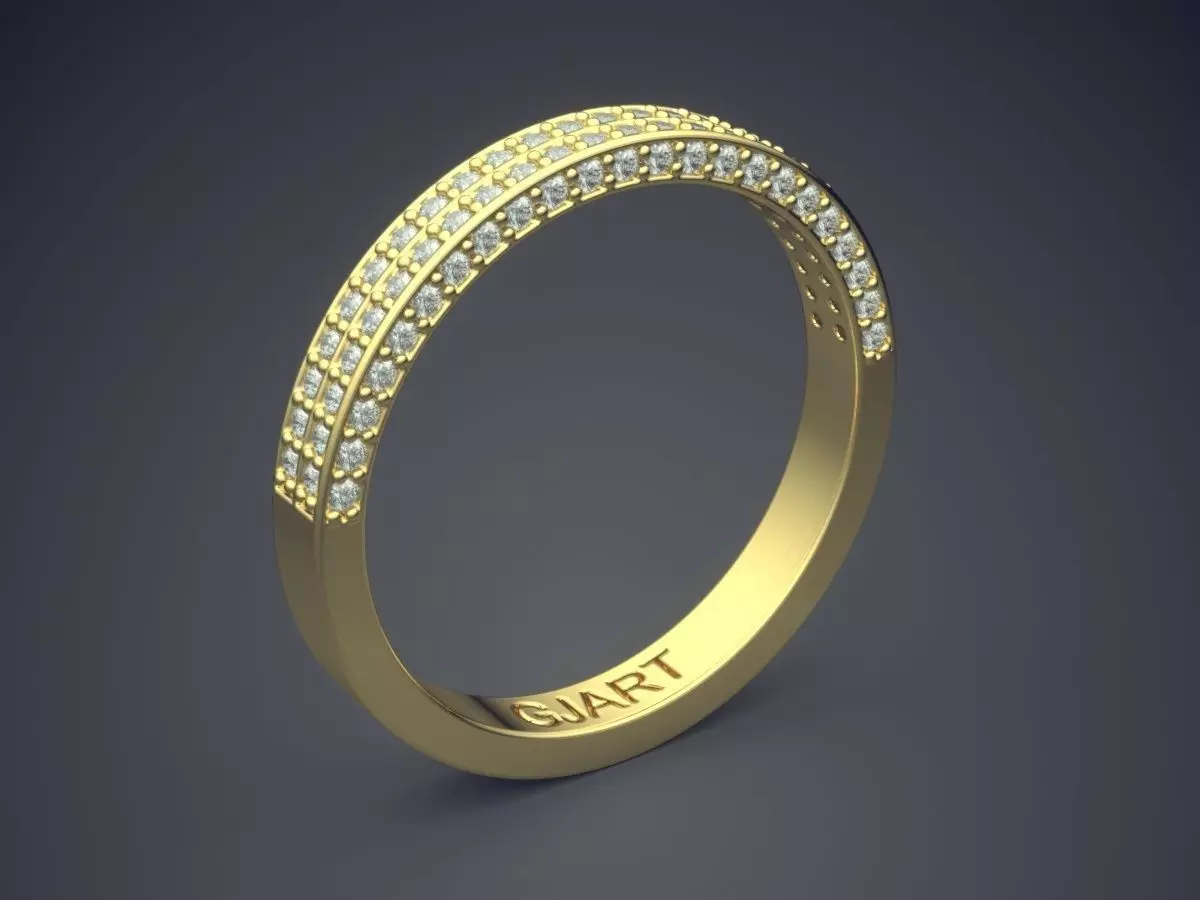 Ring With Diamonds Gjart A-208 3D print model_0