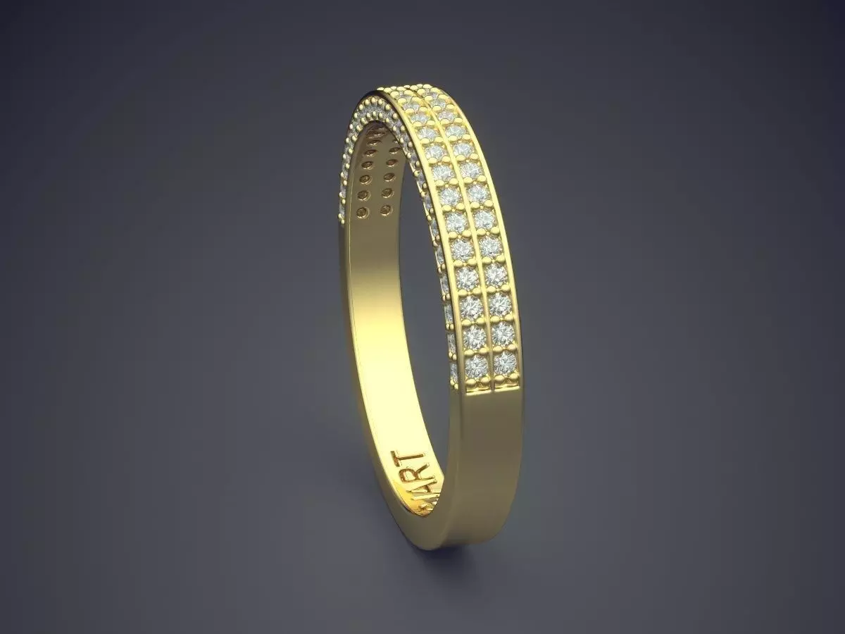 Ring With Diamonds Gjart A-208 3D print model_3