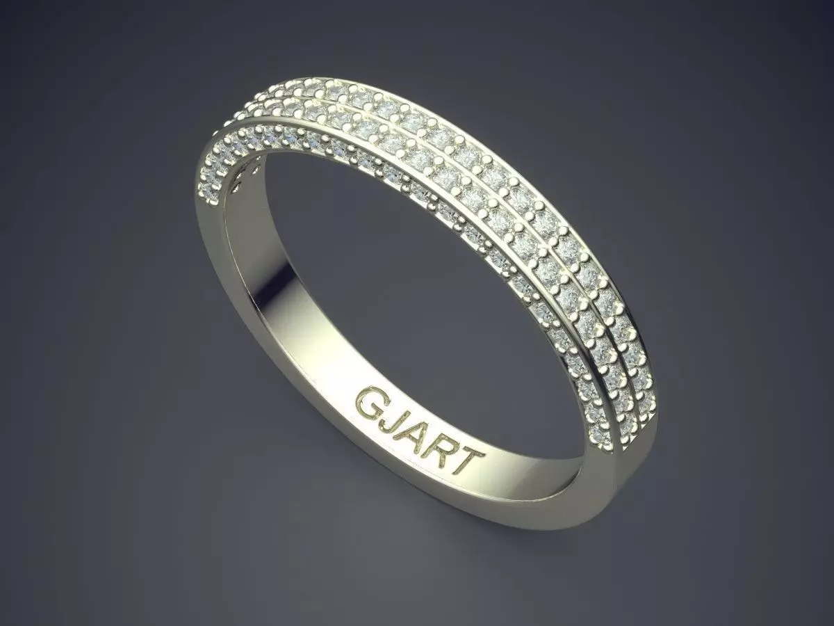 Ring With Diamonds Gjart A-208 3D print model_1