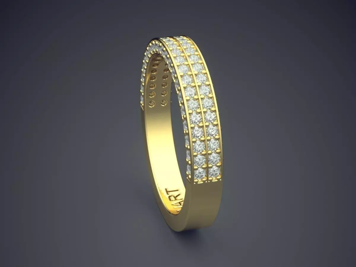 Ring With Diamonds Gjart A-207 3D print model_3